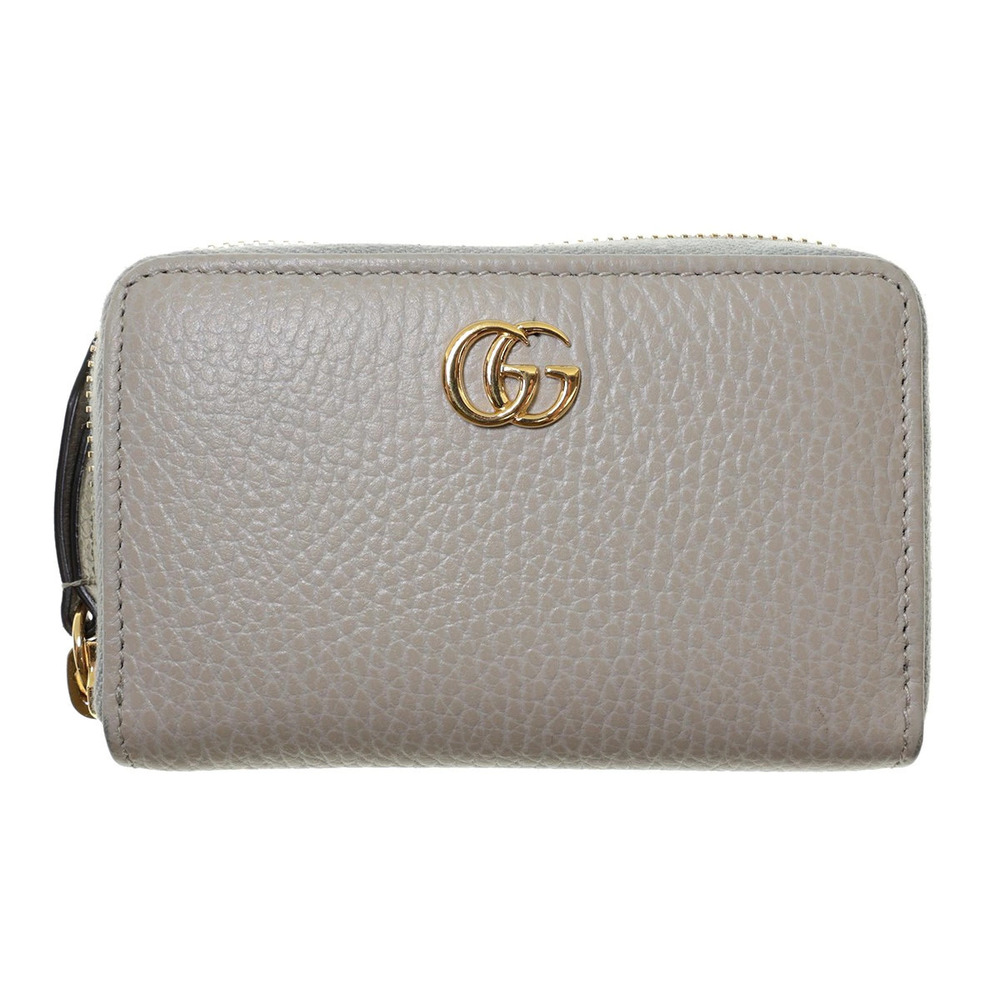 Gucci GG Marmont Leather Zip Wallet Gray